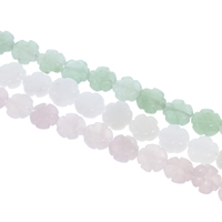 Gemischte Edelstein Perlen, Blume, verschiedenen Materialien für die Wahl, 12x5mm, Bohrung:ca. 1mm, Länge:ca. 15 ZollInch, ca. 33PCs/Strang, verkauft von Strang