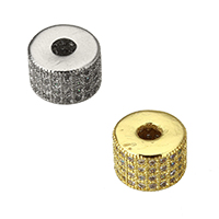 Cubic Zirconia Micro Pave Brass Beads, Rondelle, plated, micro pave cubic zirconia Approx 3mm 