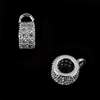 Messing Stiftöse Perlen, Kreisring, plattiert, Micro pave Zirkonia, keine, 4.5x10mm, Bohrung:ca. 4.5mm, 3x1mm, verkauft von PC