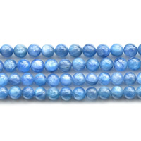 天然の藍晶石ビーズ, カヤナイト(藍晶石), ラウンド形, 異なるサイズの選択, 長さ:約 15 インチ, 売り手 ストランド