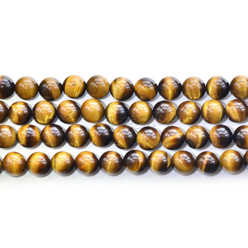 Tiger Eye Beads, Round, natural, different size for choice, Grade A, Hole:Approx 0.8-1.5mm, Length:Approx 15 Inch, Sold By Strand