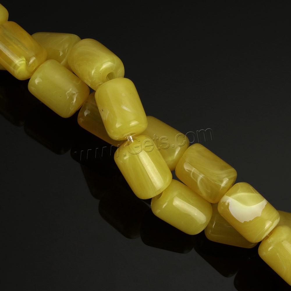 Imitation Amber Resin Beads, Column, imitation beeswax & different size for choice, more colors for choice, Hole:Approx 2mm, Sold By Strand