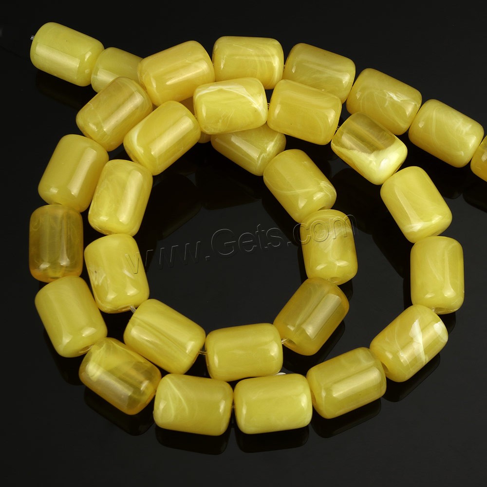Imitation Amber Resin Beads, Column, imitation beeswax & different size for choice, more colors for choice, Hole:Approx 2mm, Sold By Strand