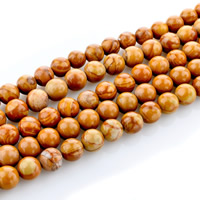 Perle aus Versteinertes Holz, Holzopal, rund, natürlich, verschiedene Größen vorhanden, Bohrung:ca. 1mm, Länge:ca. 15 ZollInch, verkauft von Strang