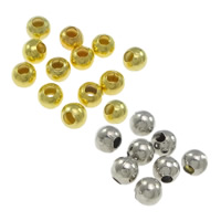 Perles à écraser/perles de positionnement, laiton, Rond, Placage, plus de couleurs à choisir, 2mm Environ 0.5-0.8mm Vendu par sac