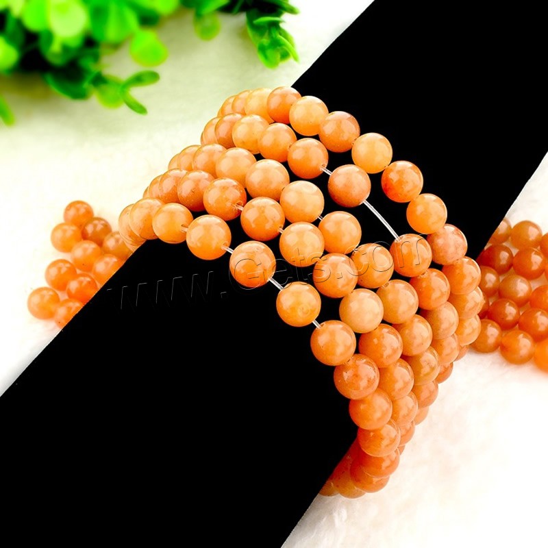 Red Aventurine Bead, Round, natural, different size for choice, Hole:Approx 1mm, Length:Approx 15 Inch, Sold By Strand