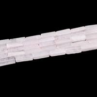 Natürliche Rosenquarz Perlen, Rechteck, 4x13mm, Bohrung:ca. 1mm, Länge:ca. 15 ZollInch, ca. 29PCs/Strang, verkauft von Strang
