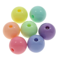 Solide Acryl Perlen, rund, Volltonfarbe, gemischte Farben, 12mm, Bohrung:ca. 1.5mm, ca. 495PCs/Tasche, verkauft von Tasche