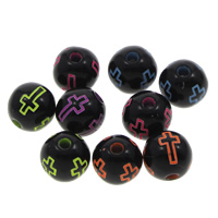 Solid Color Acrylic Beads, Round, mixed colors, 8mm Approx 1mm, Approx 