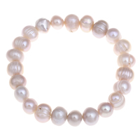 Pulseras de la perla, Perlas cultivadas de agua dulce, Patata, natural, Rosado, 7-8mm, longitud:aproximado 7 Inch, Vendido por Sarta