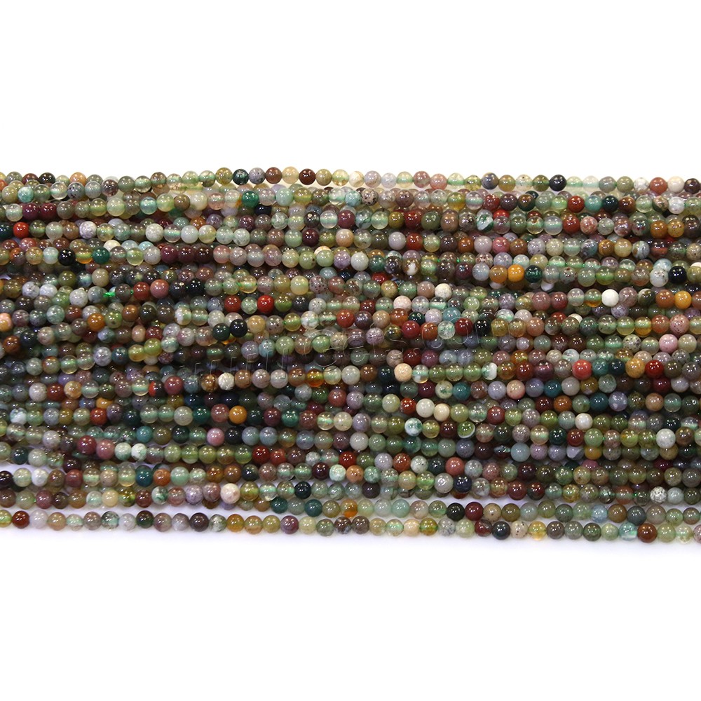 Natural Indian Agate Beads, Round, different size for choice, Hole:Approx 0.5mm, Length:Approx 16 Inch, Sold By Strand
