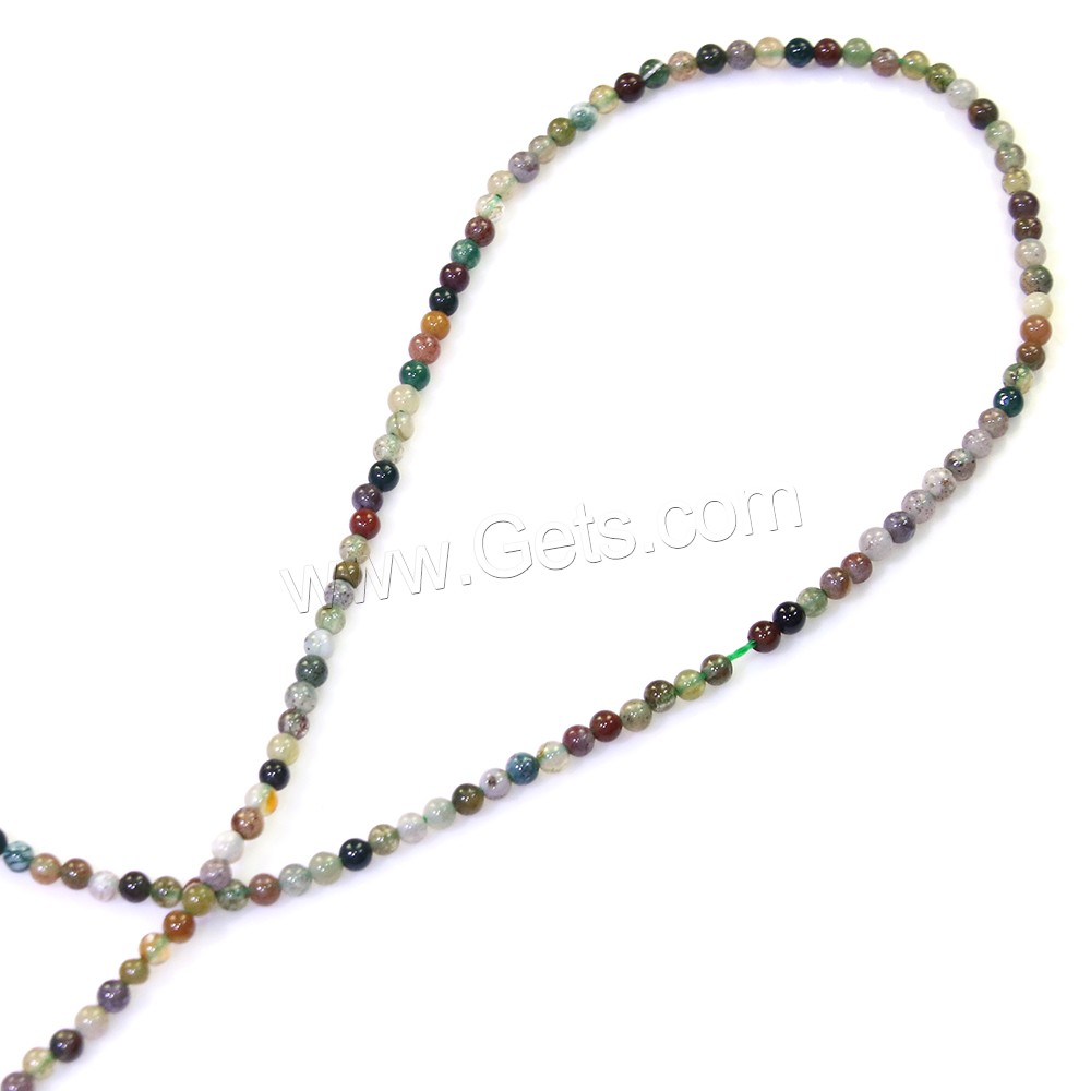 Natural Indian Agate Beads, Round, different size for choice, Hole:Approx 0.5mm, Length:Approx 16 Inch, Sold By Strand