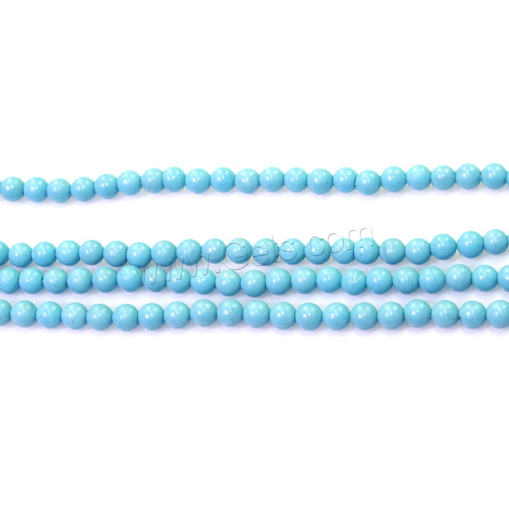 Natural White Turquoise Beads, Round, different size for choice, Hole:Approx 0.5mm, Length:Approx 17 Inch, Sold By Strand