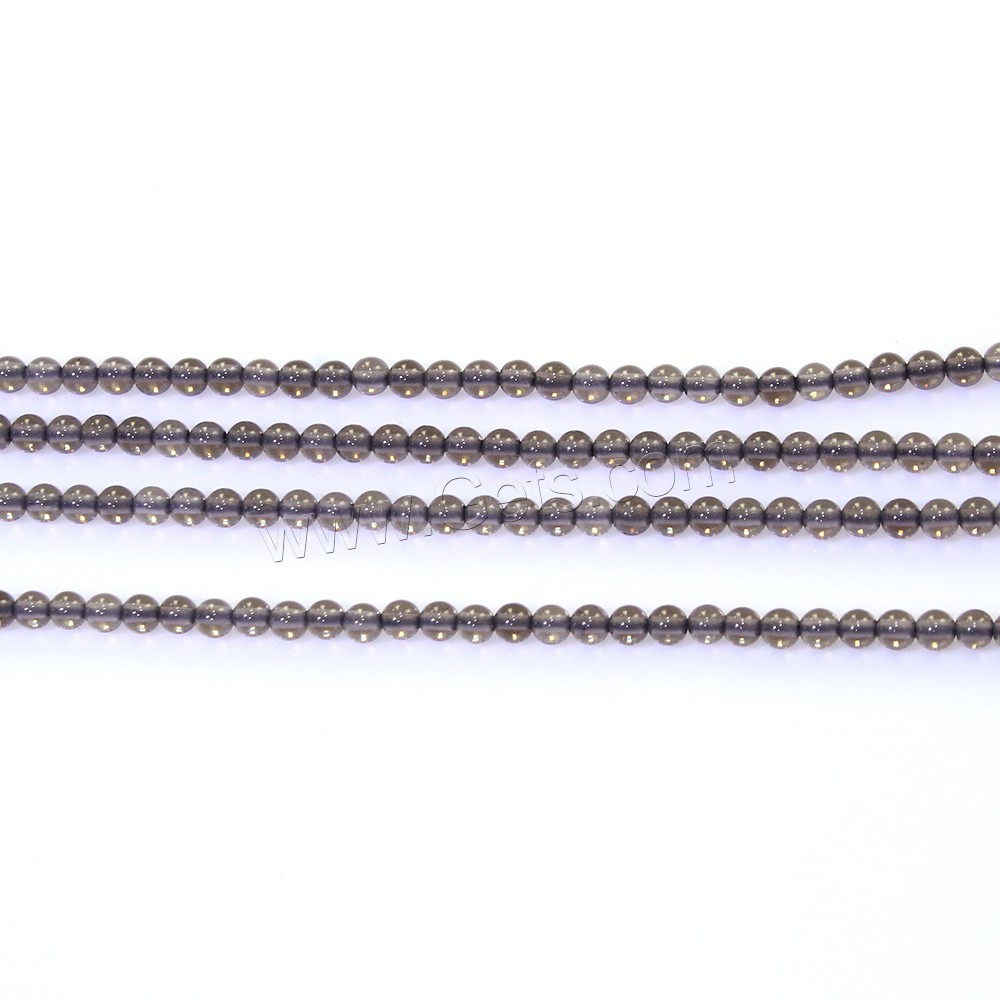Natürliche Rauchquarz Perlen, rund, verschiedene Größen vorhanden, Bohrung:ca. 0.5mm, Länge:ca. 15.5 ZollInch, verkauft von Strang
