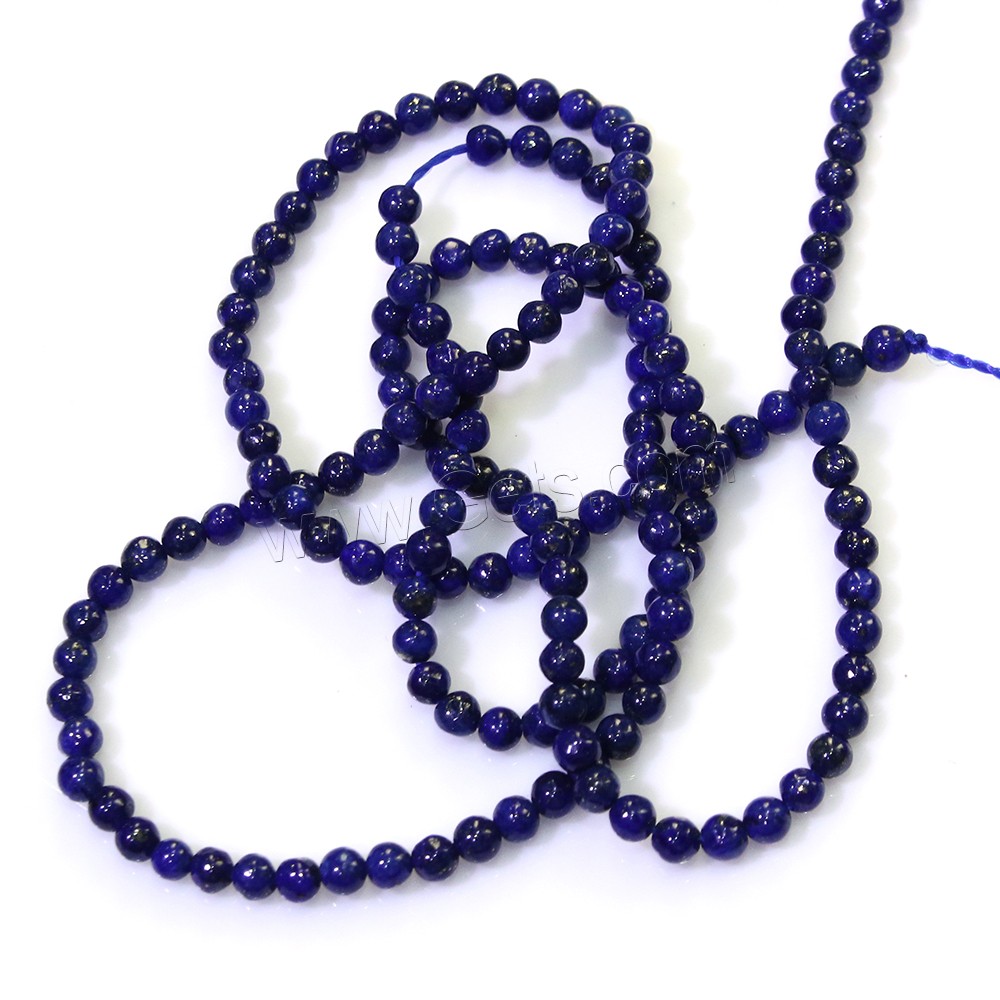Synthetische Lapis Lazuli Perlen, synthetischer Lapis, rund, verschiedene Größen vorhanden, Bohrung:ca. 0.5mm, Länge:ca. 15.5 ZollInch, verkauft von Strang