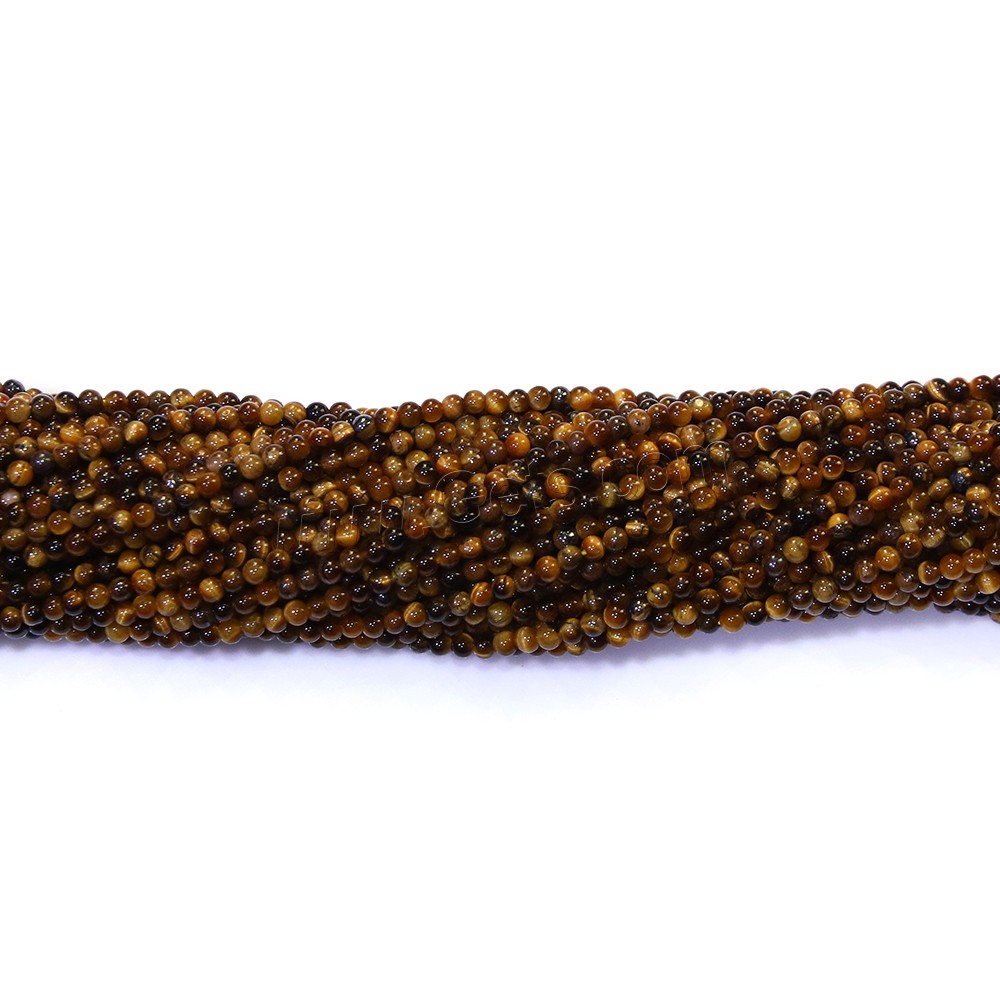 Tiger Eye Beads, Round, natural, different size for choice, Hole:Approx 0.5mm, Length:Approx 15.5 Inch, Sold By Strand