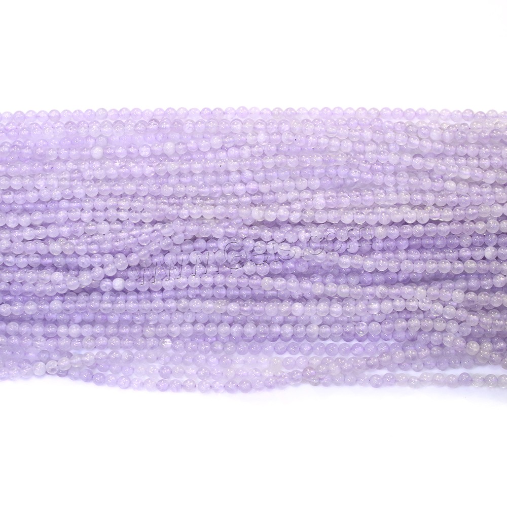 Lila Chalcedon, violetter Chalzedon, rund, natürlich, verschiedene Größen vorhanden, Bohrung:ca. 0.5mm, Länge:ca. 16 ZollInch, verkauft von Strang