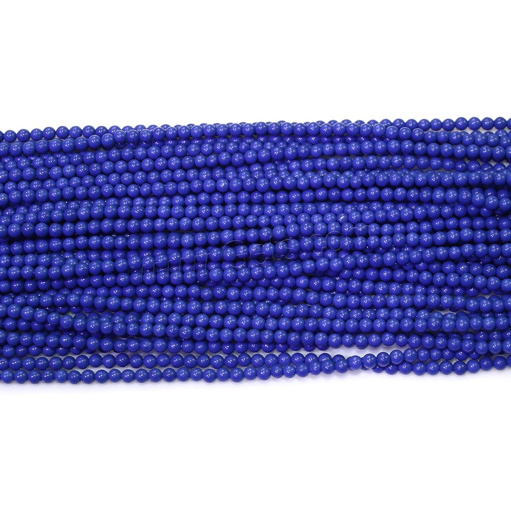 Synthetische Lapis Lazuli Perlen, synthetischer Lapis, rund, verschiedene Größen vorhanden, Bohrung:ca. 0.5mm, Länge:ca. 16 ZollInch, verkauft von Strang
