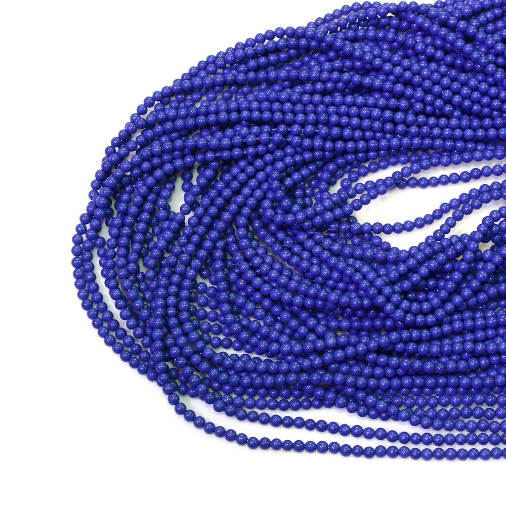 Synthetische Lapis Lazuli Perlen, synthetischer Lapis, rund, verschiedene Größen vorhanden, Bohrung:ca. 0.5mm, Länge:ca. 16 ZollInch, verkauft von Strang