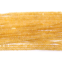 Gelbe Jade Perle, rund, natürlich, verschiedene Größen vorhanden, Bohrung:ca. 0.5mm, Länge:ca. 16.5 ZollInch, verkauft von Strang