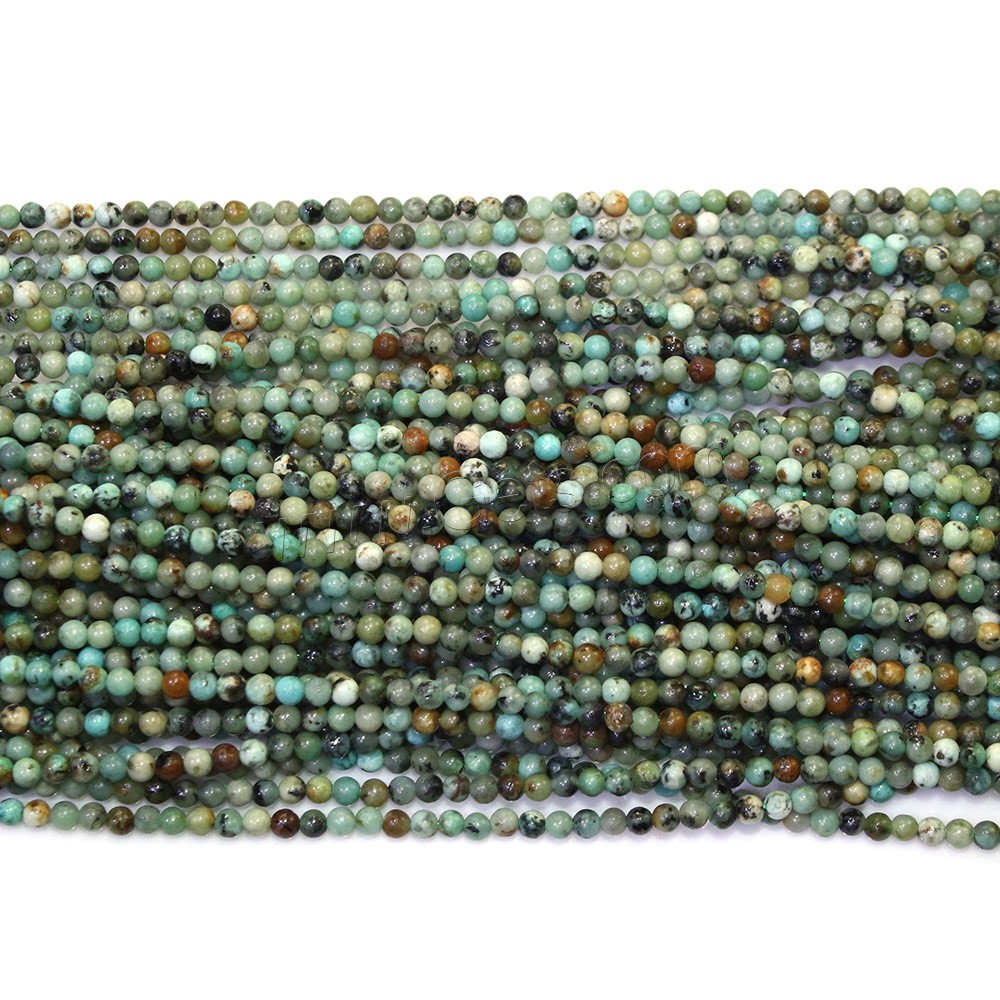 Naturelles perles Turquoise africaines, turquoise africaine naturelle, Rond, normes différentes pour le choix, Trou:Environ 0.5mm, Longueur:Environ 16 pouce, Vendu par brin