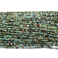 Natural African Turquoise Beads, Round Approx 0.5mm Approx 16 Inch 