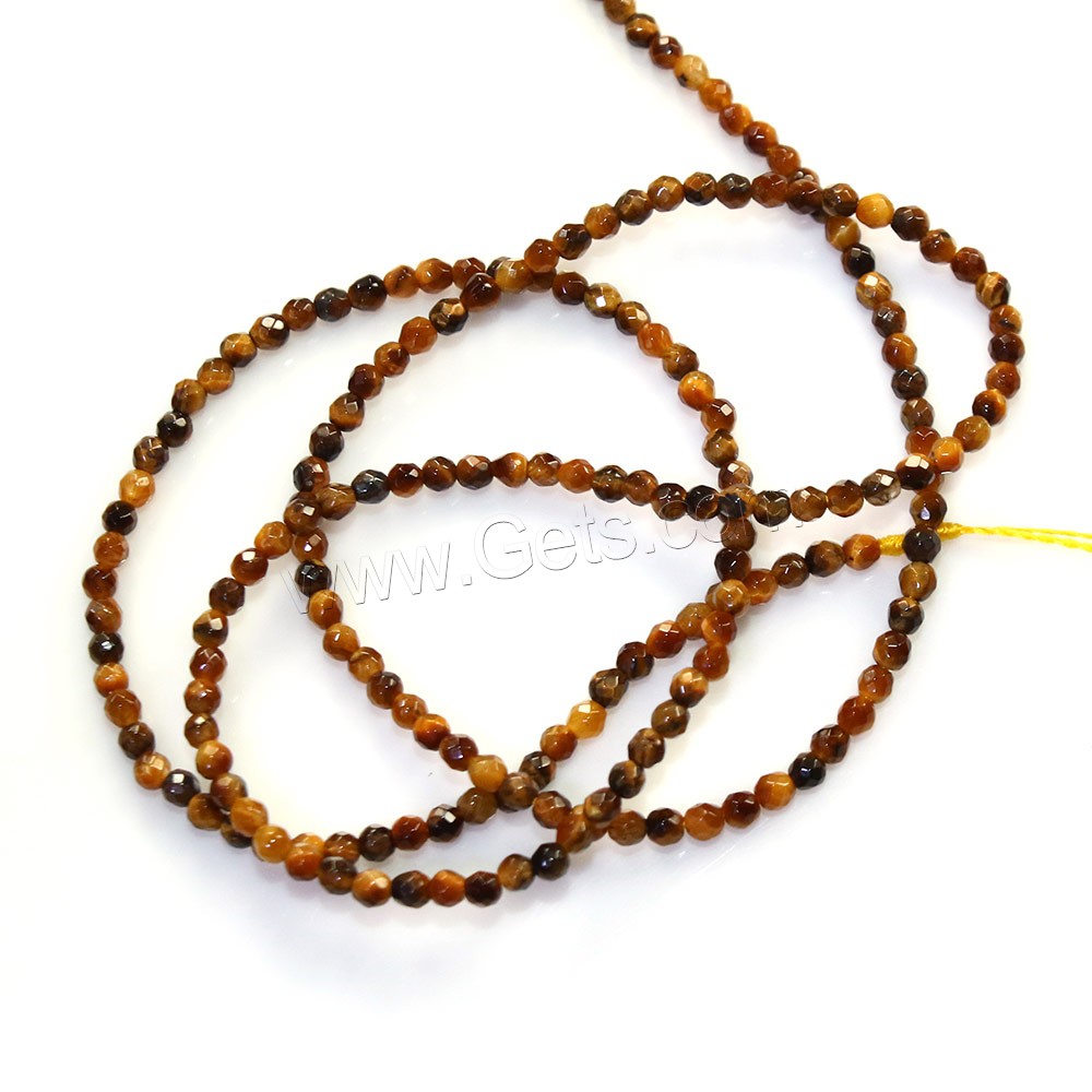 Tiger Eye Beads, Round, natural, different size for choice & faceted, Hole:Approx 0.5mm, Length:Approx 15.5 Inch, Sold By Strand