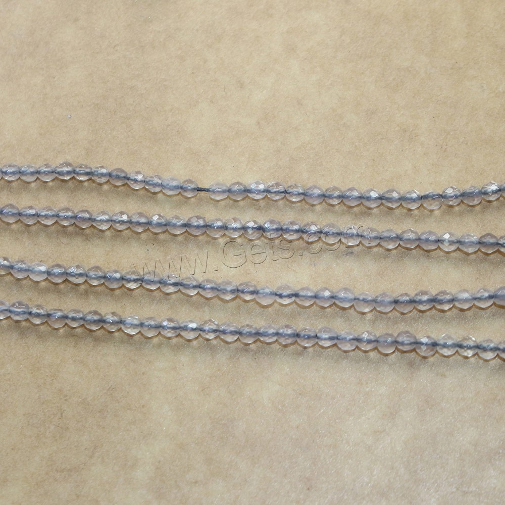Natürliche graue Achat Perlen, Grauer Achat, rund, verschiedene Größen vorhanden & facettierte, Bohrung:ca. 0.5mm, Länge:ca. 16 ZollInch, verkauft von Strang
