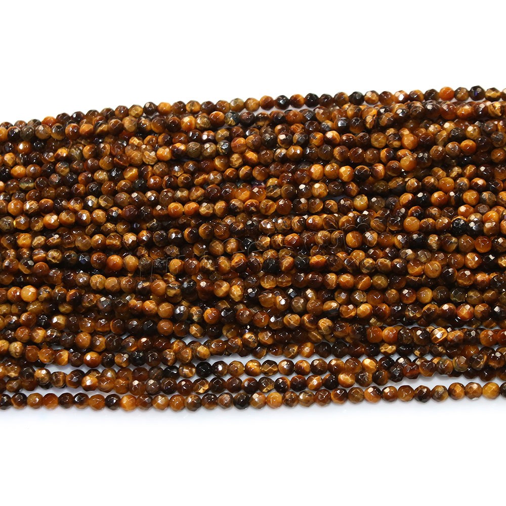 Tiger Eye Beads, Round, natural, different size for choice & faceted, Hole:Approx 0.5mm, Length:Approx 16 Inch, Sold By Strand