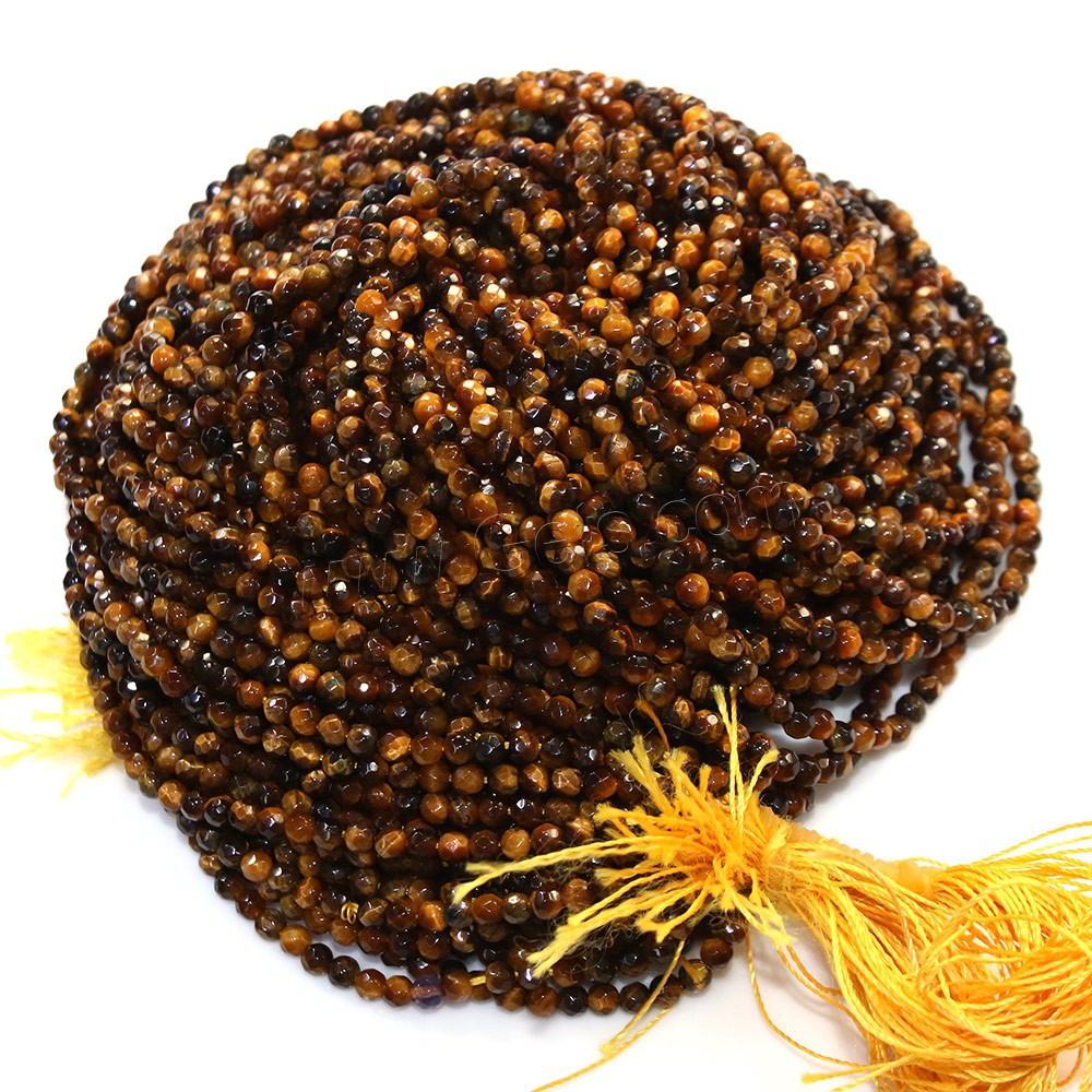 Tiger Eye Beads, Round, natural, different size for choice & faceted, Hole:Approx 0.5mm, Length:Approx 16 Inch, Sold By Strand