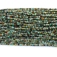 Natural African Turquoise Beads, Round & faceted Approx 0.5mm Approx 16 Inch [
