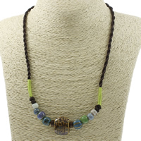 Фарфор ожерелье, фарфор, с Нейлоновый шнурок & деревянный, покрытый глазурью длина:Приблизительно 20 дюймовый, продается Strand