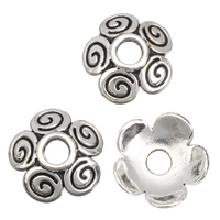 Zinc Alloy Bead Caps, Flower, antique silver color plated, lead & cadmium free Approx 5mm 
