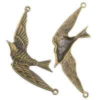 Animal Zinc Alloy Connector, Bird, antique bronze color plated, 1/1 loop, lead & cadmium free Approx 1.5mm 