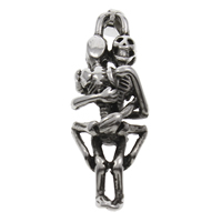 Stainless Steel Skull Pendant, Skeleton, blacken Approx 