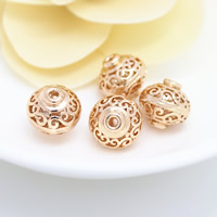 Hollow Brass Beads, Lantern, 24K gold plated 