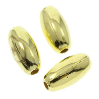 Überzogene CCB Kunststoff Perlen, Verkupferter Kunststoff, oval, goldfarben plattiert, 8x4mm, Bohrung:ca. 1mm, ca. 4800PCs/Tasche, verkauft von Tasche