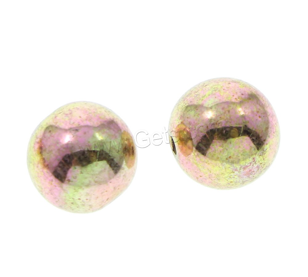 Plating Acrylic Beads, Round, colorful plated, different size for choice, Hole:Approx 1mm, Sold By Bag