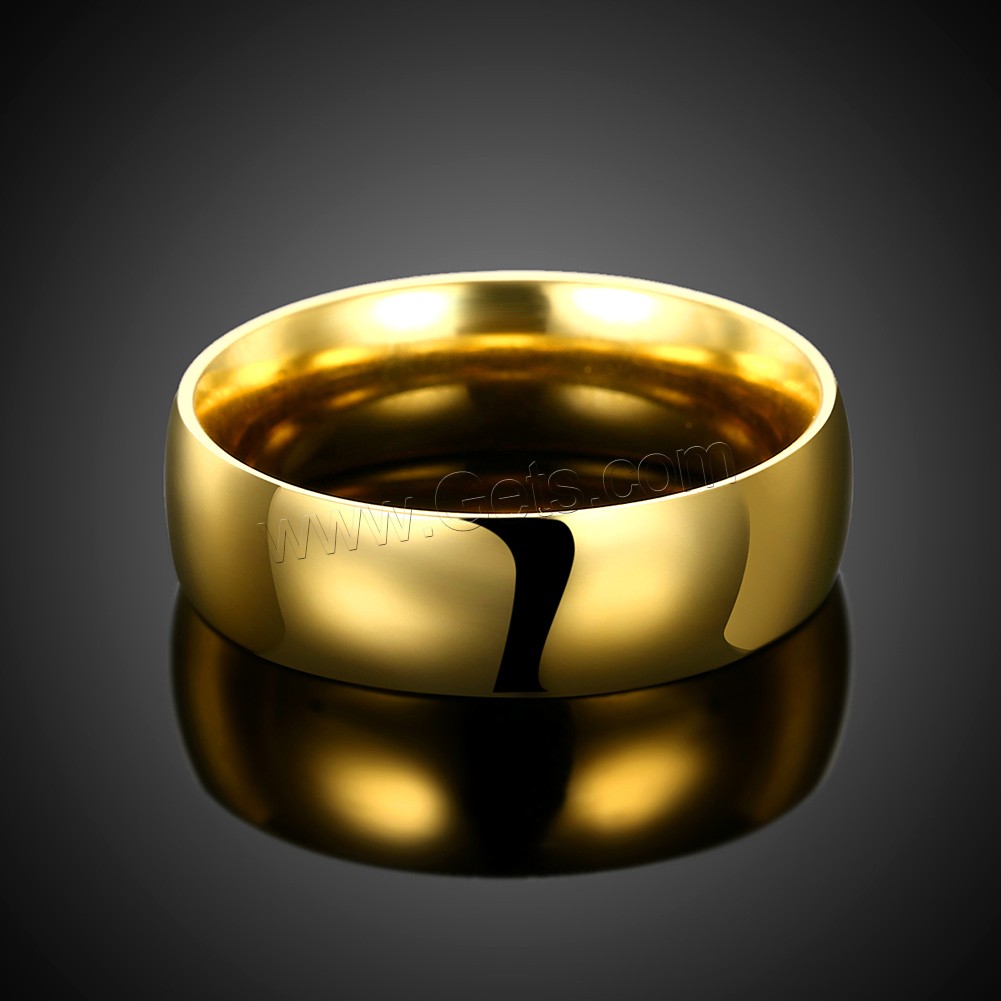 Favourer ® палец кольцо, нержавеющая сталь, плакированный настоящим золотом, разный размер для выбора, 6mm, продается PC