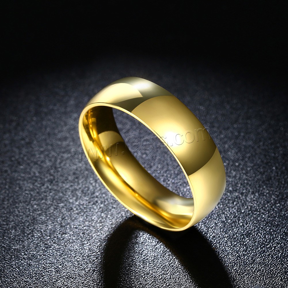 Favourer ® палец кольцо, нержавеющая сталь, плакированный настоящим золотом, разный размер для выбора, 6mm, продается PC