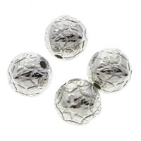 Überzogene CCB Kunststoff Perlen, Verkupferter Kunststoff, rund, Platinfarbe platiniert, 8mm, Bohrung:ca. 1mm, 5000PCs/Tasche, verkauft von Tasche
