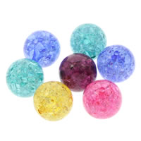Ice Flake Acrylic Beads, Round, mixed colors, 12mm Approx 1mm, Approx 
