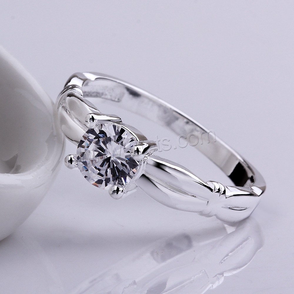 Brass, real silver plated, different size for choice & with cubic zirconia, 6x21mm, Sold By PC