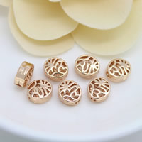 Hollow Brass Beads, Flat Oval, 24K gold plated Approx 1.5mm 