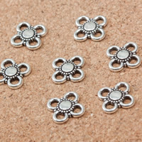 Flower Zinc Alloy Connector, antique silver color plated, 2/2 loop Approx 2mm 
