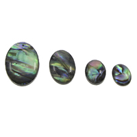 Fashion Resin Cabochons, with Abalone Shell Paper, Flat Oval, natural & flat back 