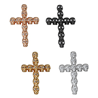 Cubic Zirconia Micro Pave Brass Beads, Skull Cross, plated, micro pave cubic zirconia Approx 1.5mm 