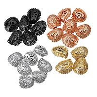 Cubic Zirconia Micro Pave Brass Beads, Egyptian Pharaoh, plated, micro pave cubic zirconia & hollow Approx 2mm 