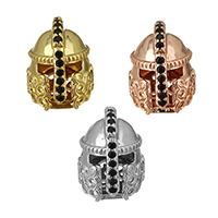 Cubic Zirconia Micro Pave Brass Beads, Helmet, plated, micro pave cubic zirconia Approx 2mm 