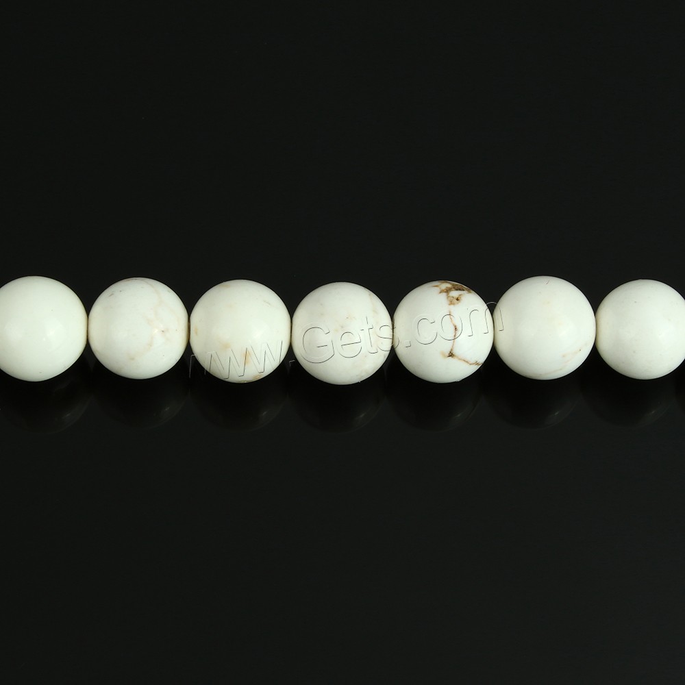 Natürlicher weißer Türkis Perle, rund, verschiedene Größen vorhanden, Länge:ca. 15 ZollInch, verkauft von Strang